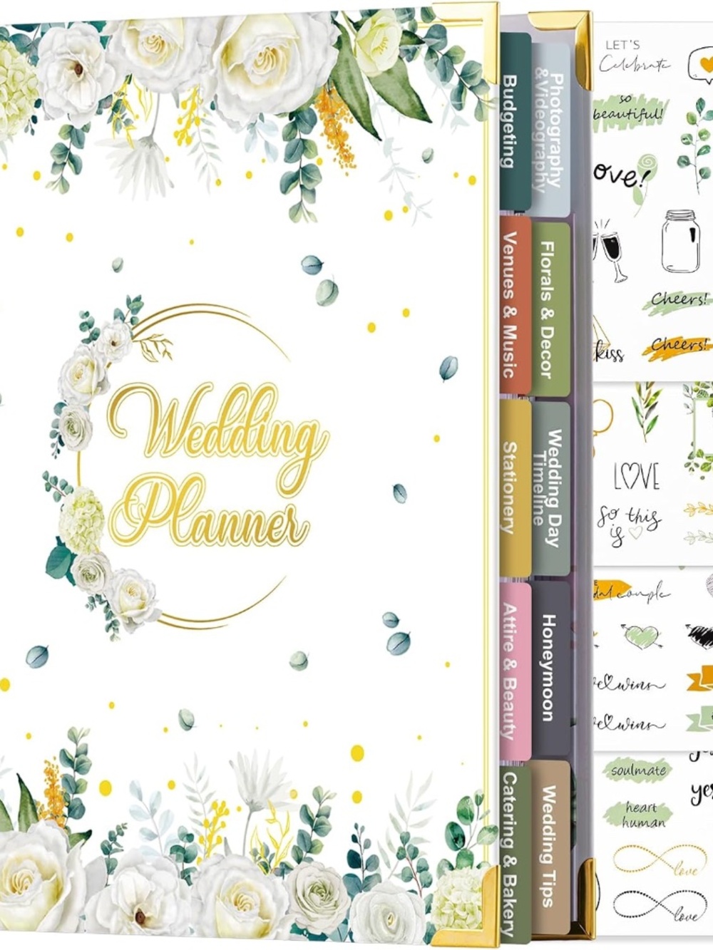 Wedding Planner Notebook - White & Gold Floral